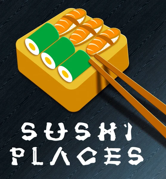 Sushi-Lokale mit japanischer Küche 3D-Illustration — Stockfoto
