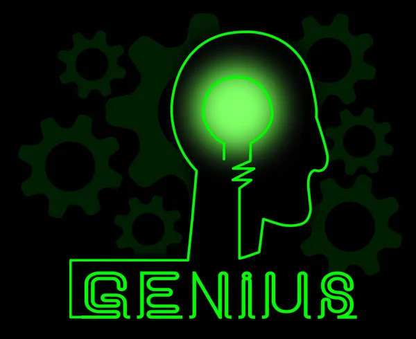 Genius Brain Meaning Specialist Solve And Guru — Stock Photo, Image