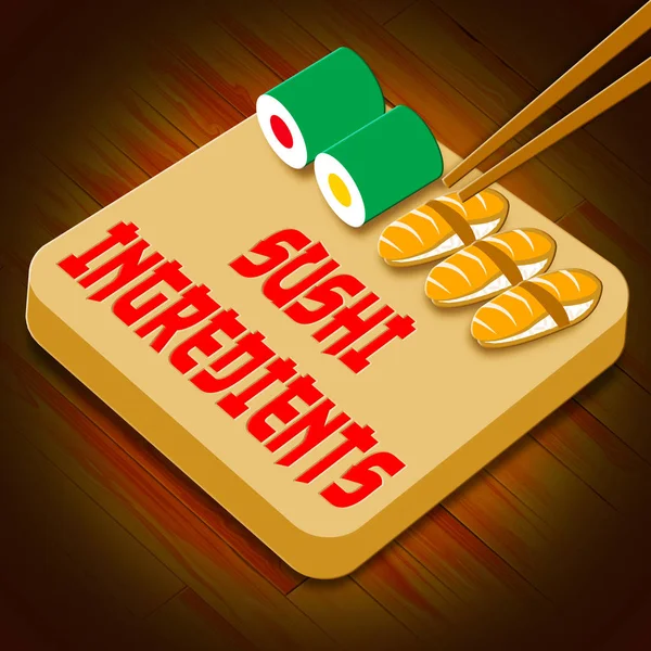 Sushi složek zobrazeno Japonsko kuchyně 3d ilustrace — Stock fotografie