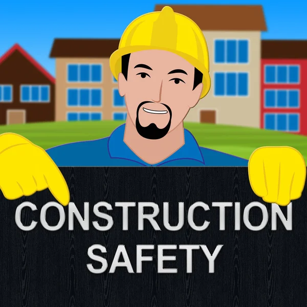 Bygg säkerhet visar byggnaden försiktighet 3d Illustration — Stockfoto