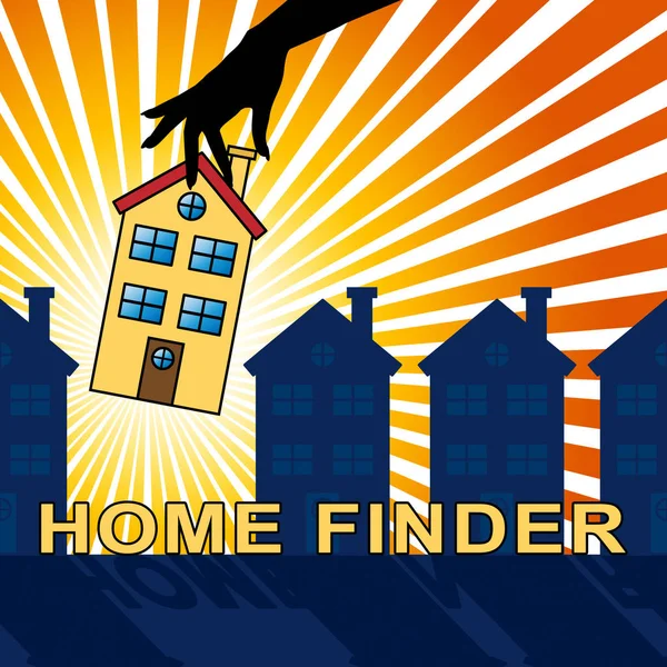 Hem Finder indikerar bostäder Residence 3d Illustration — Stockfoto