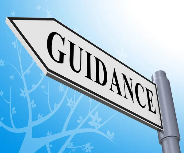 Guidance Sign Means Advice And Support 3d Illustration — Stock Photo, Image