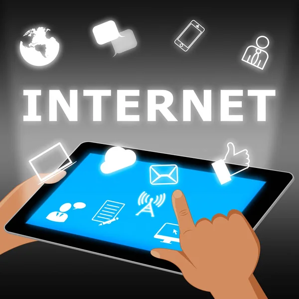 Ikony Internet wskazuje, przeglądanie sieci Web 3d ilustracja — Zdjęcie stockowe