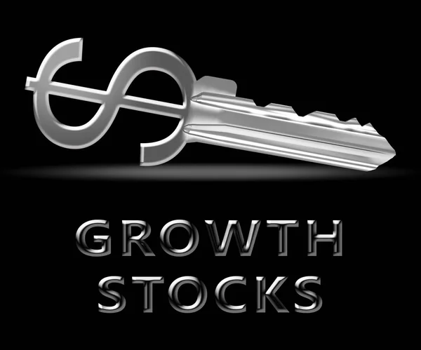 Growth Stocks Means Rising Shares 3d Illustration — Stock Photo, Image