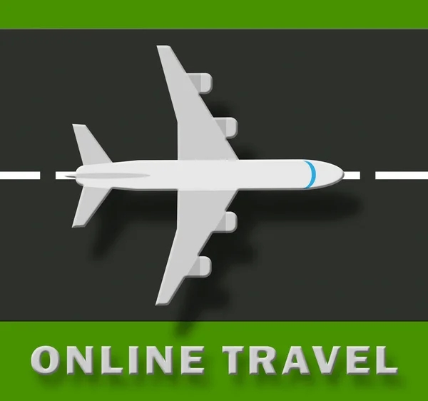 Online Travel Means Explore Traveller 3d Illustration — Stock Photo, Image