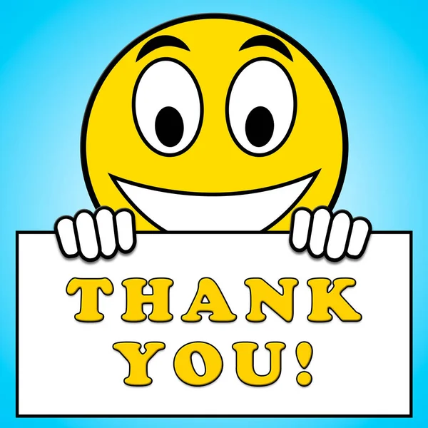 Thank You Sign Means Gratefulness 3d Illustration — Stock Photo, Image