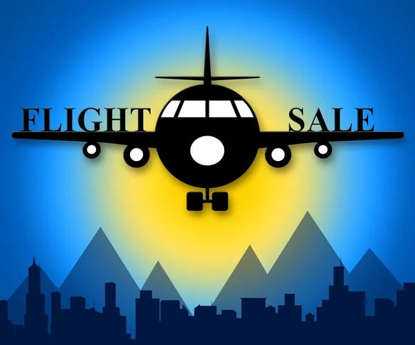 Flyg försäljning innebär lågprisflyg 3d Illustration — Stockfoto