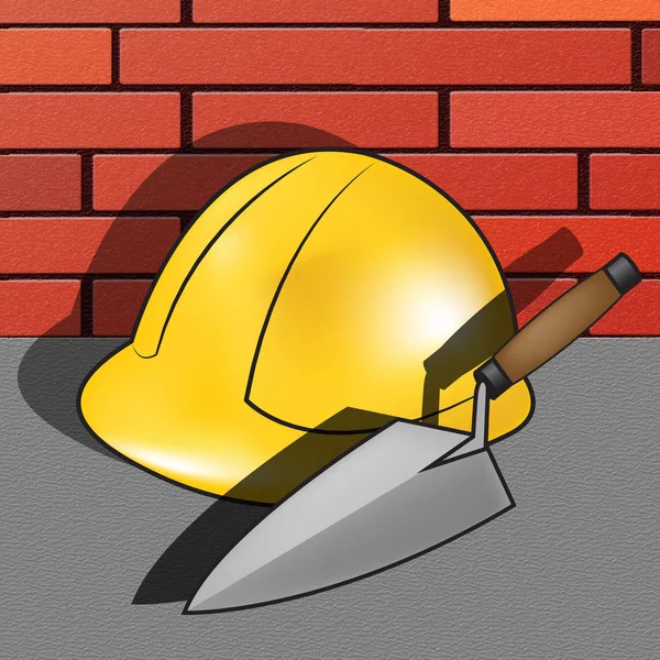 Hus Builder Hat indikerar fastigheter 3d Illustration — Stockfoto