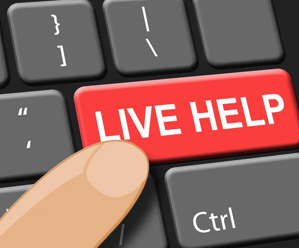 Live Help Key Shows Immediate Help 3d Illustration — Stock Photo, Image