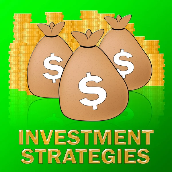 Stratégies d'investissement signifie investir des dollars Illustration 3D — Photo