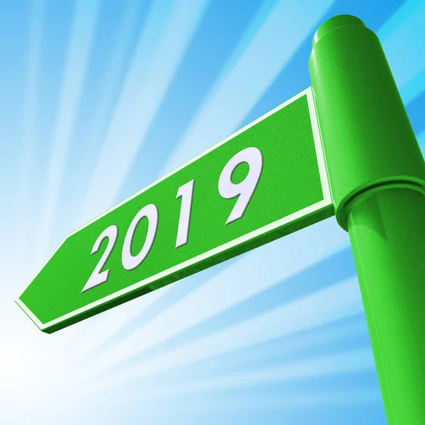 Negentien van de twintig weergeven 2019 Nieuwjaar 3d illustratie — Stockfoto
