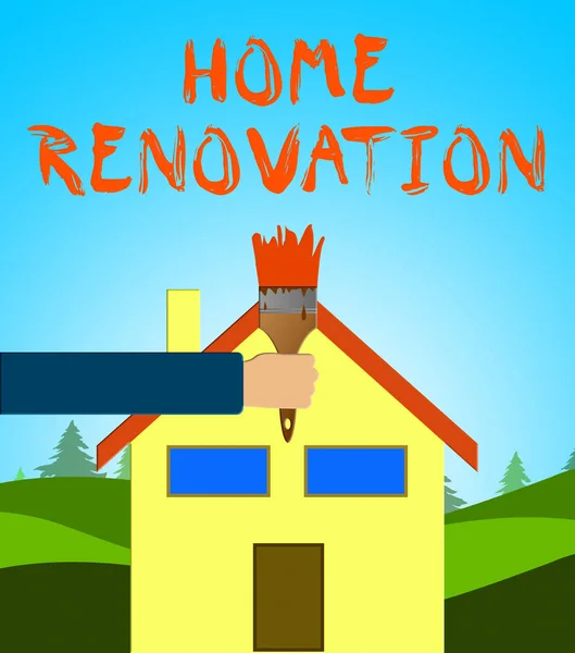 Remont domu oznacza poprawę dom ilustracja 3d — Zdjęcie stockowe