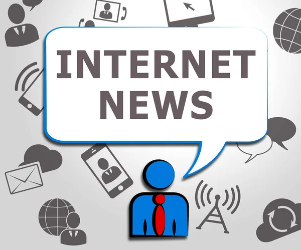 Internet News Significato Info online Illustrazione 3d — Foto Stock