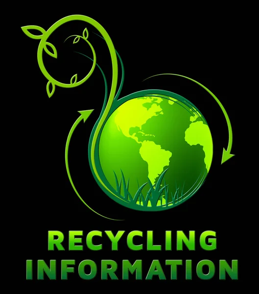 Reciclagem de informações mostra a terra amigável ilustração 3d — Fotografia de Stock