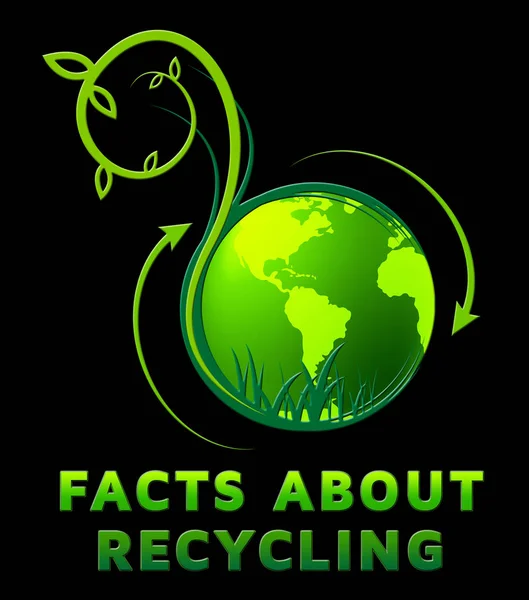 Feiten over Recycling Shows Recycle Info 3d illustratie — Stockfoto