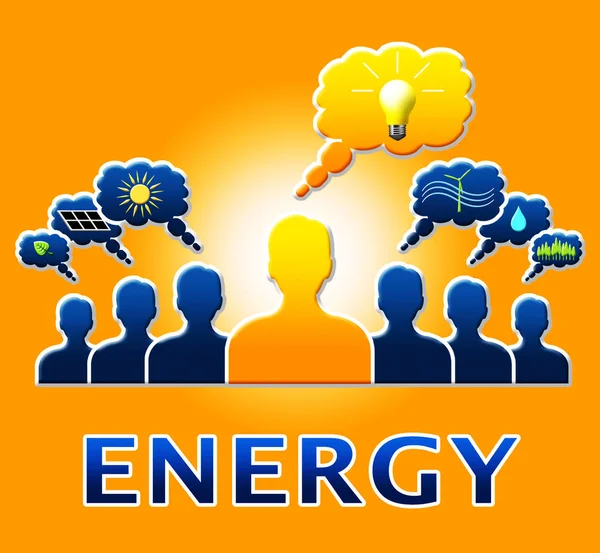 Energy Bulb Means Electric Power 3d Illustration — Stock Photo, Image