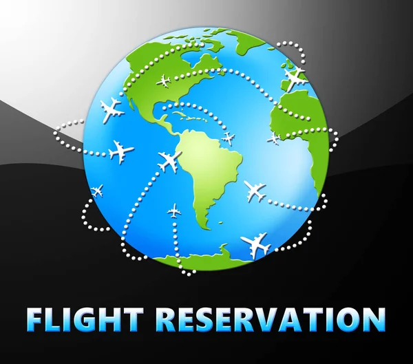 Uçuş rezervasyon anlamı rezervasyon uçuşları 3d çizim — Stok fotoğraf