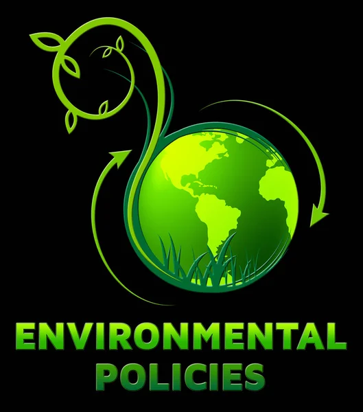 Экологическая политика Показывает Руководство по окружающей среде 3d Иллюстрация — стоковое фото
