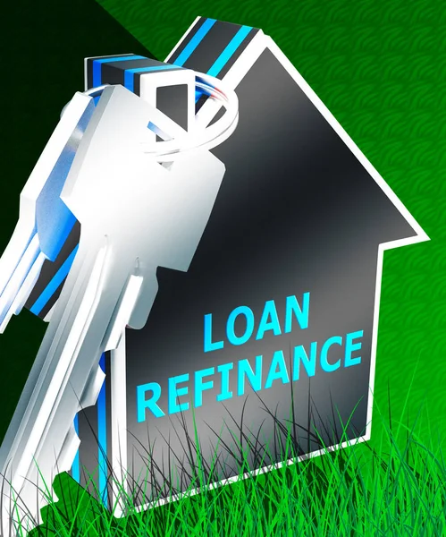 Kredi Refinance anlamı Sermaye Mortgage 3d render — Stok fotoğraf
