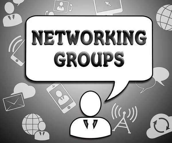 Gruppi di networking Indica comunicazioni globali 3d Illustratio — Foto Stock