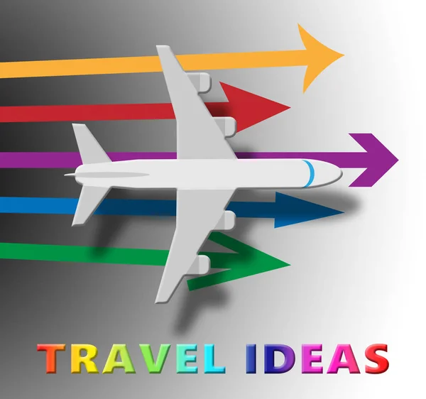 Reprezentujących podróż planowanie 3d ilustracja pomysły na podróż — Zdjęcie stockowe