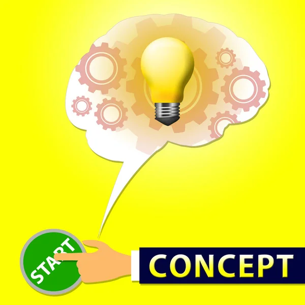 Concept licht betekent ideeën theorie 3d illustratie — Stockfoto