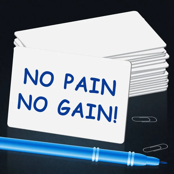 No Pain Gain Representing Success 3d Illustration — Stock Photo, Image