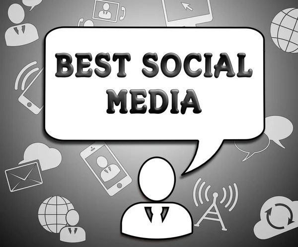 Beste Social Media betekent Top netwerk 3d illustratie — Stockfoto