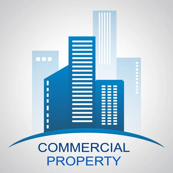 Propiedad comercial Describiendo Edificios Inmobiliaria 3D Illustra —  Fotos de Stock