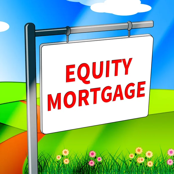 La hipoteca de la equidad demuestra la ilustración 3d del préstamo casero —  Fotos de Stock