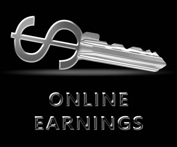 Online Earnings Means Internet Revenue 3d Illustration — Stock Photo, Image