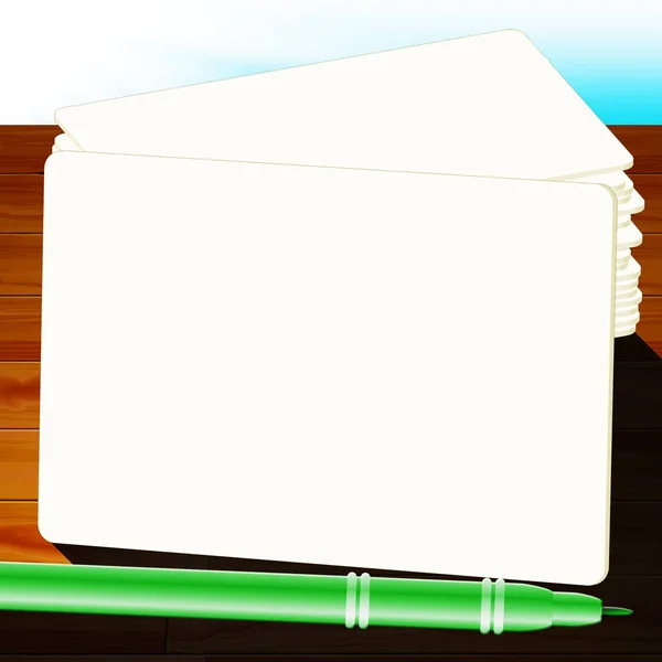 Tarjetas en blanco significa Copyspace papel 3d ilustración — Foto de Stock