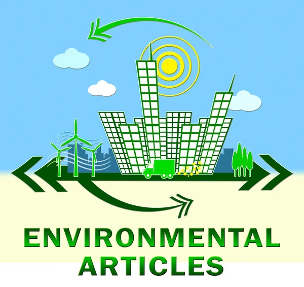 Miljömässiga artiklar visar Eco publikation 3d Illustration — Stockfoto