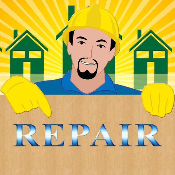 Ремонт дома означает ремонт дома 3d Иллюстрация
