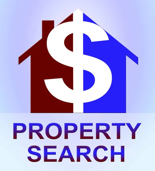 Property Search Represents Find Property 3d Illustration — Stock Photo, Image