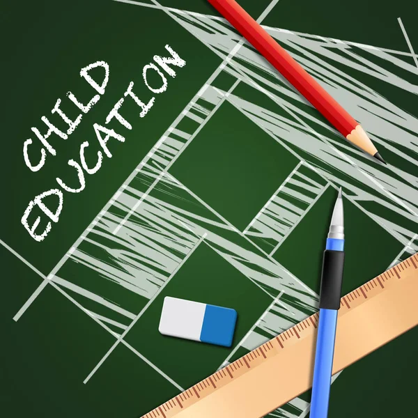 Zobrazeno vzdělání dítěte děti škola 3d obrázek — Stock fotografie