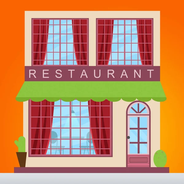 显示农家食品 3d 插图的餐厅里吃晚饭 — 图库照片