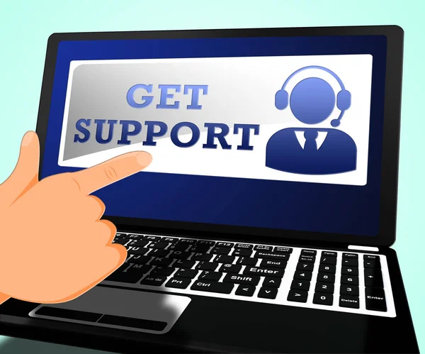 Get Support Showing Online Assistance 3d Illustration — Stock Photo, Image