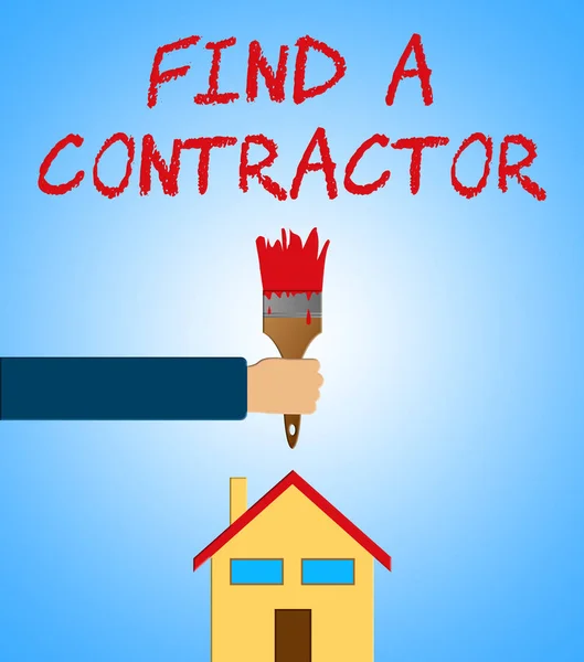Hitta en entreprenör innebär att hitta Builder 3d Illustration — Stockfoto