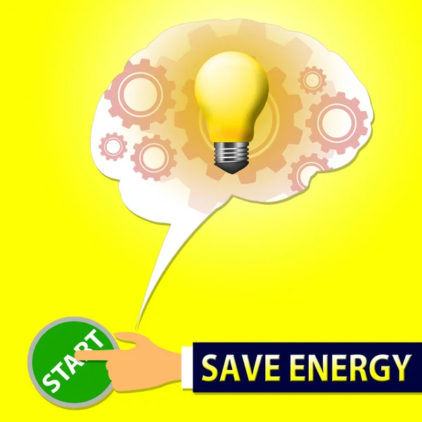 Save Energy Light Shows Reduce Electric 3d Illustration — Stock Photo, Image