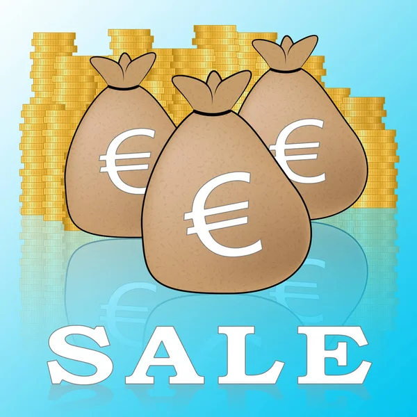Euro Sale Means Promotion And Discounts 3d Illustration — Stock Photo, Image