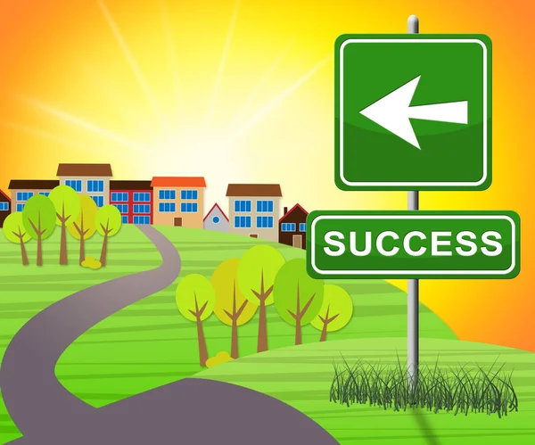 Success Sign Represents Triumphant Victory 3d Illustration — Stock Photo, Image