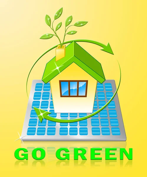 Jdi zelená zobrazí ekologie přátelský 3d obrázek — Stock fotografie
