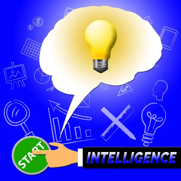 Intelligence Light Rappresenta la capacità intellettuale 3d Illustrat — Foto Stock