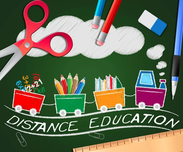 Distance Education Showing Correspondence Course 3d Illustration — Stock Photo, Image