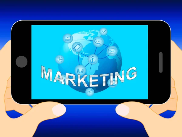 Marketing en ligne montre Promotions du marché Illustration 3d — Photo