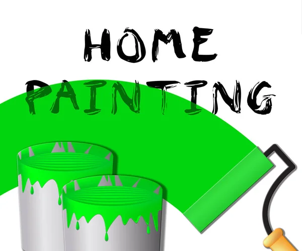 Home Painting zeigt Home Painter 3D Illustration — Stockfoto