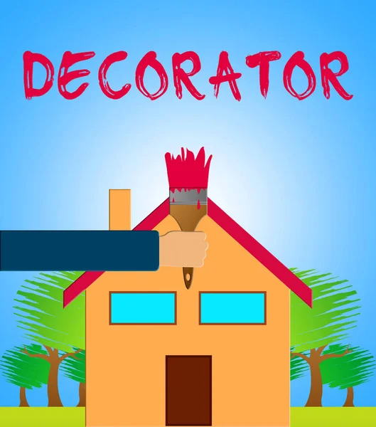 Hem dekoratör innebär hus målning 3d Illustration — Stockfoto
