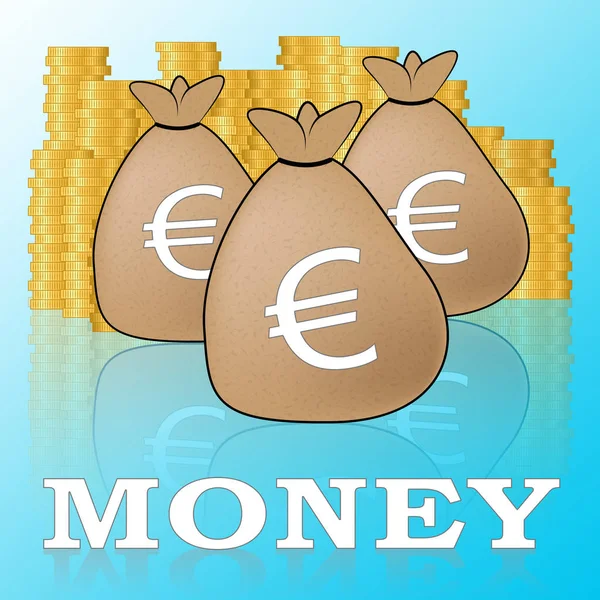 Euro Money Means European Currency 3d Illustration — Stock Photo, Image