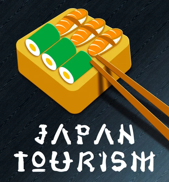 Jepang Tourism Showing Japan Cuisine 3d Illustration — Stok Foto